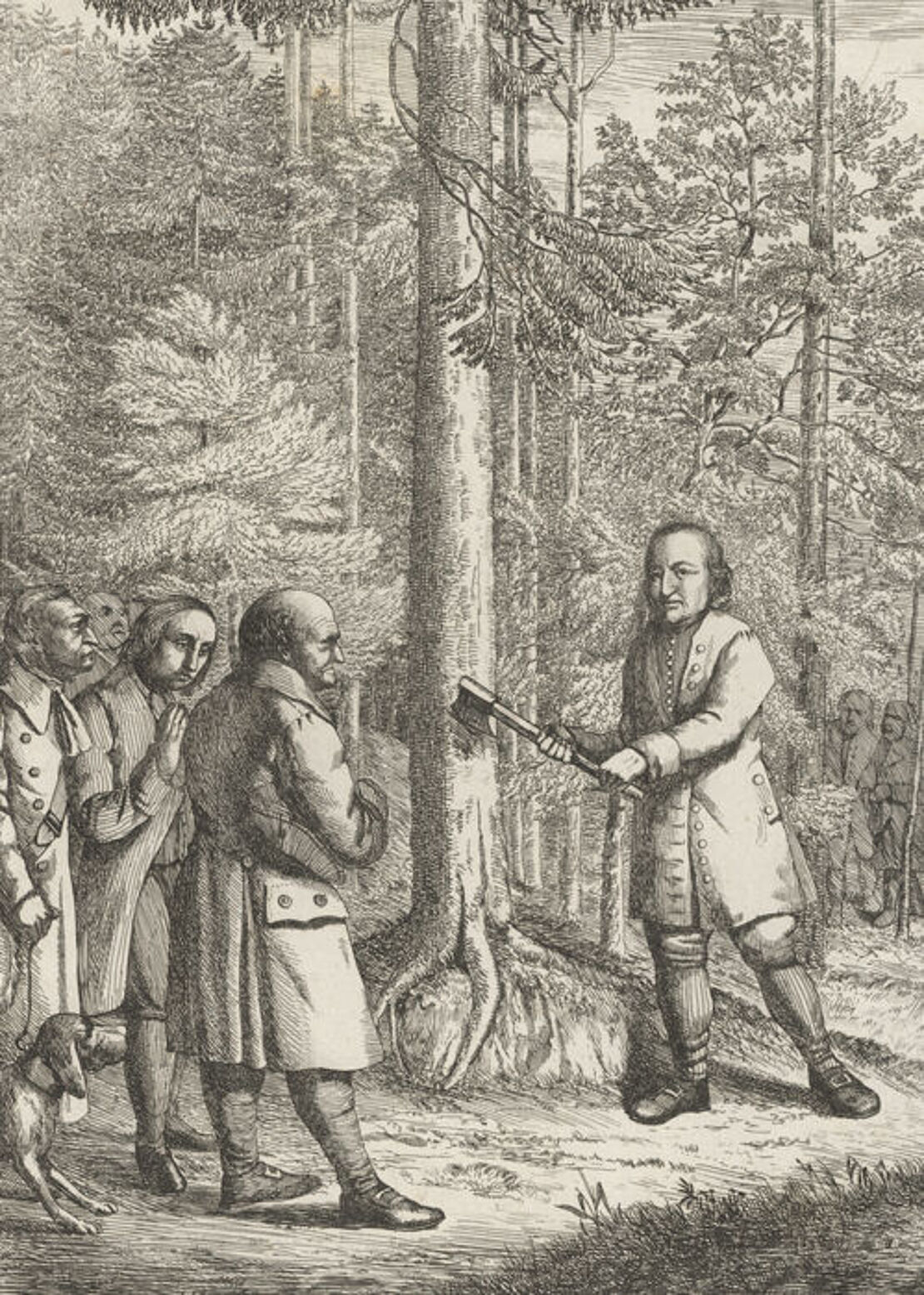 Christian David fällt den ersten Baum; Signatur: TS Mp.12.6
