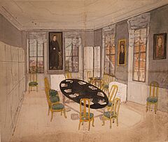 Sitzungssaal der Unitätsältestenkonferenz im Schloss in Berthelsdorf, um 1890, TS.Mp.32.9